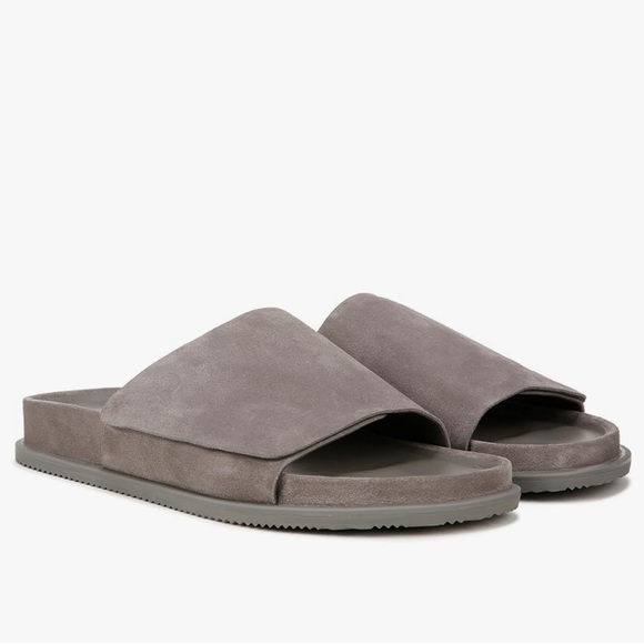 Vince Other - Vince | Men’s ‘Smoke’ Grey Suede Velcro Del Rey Classic Slide Sandals, size 8.5